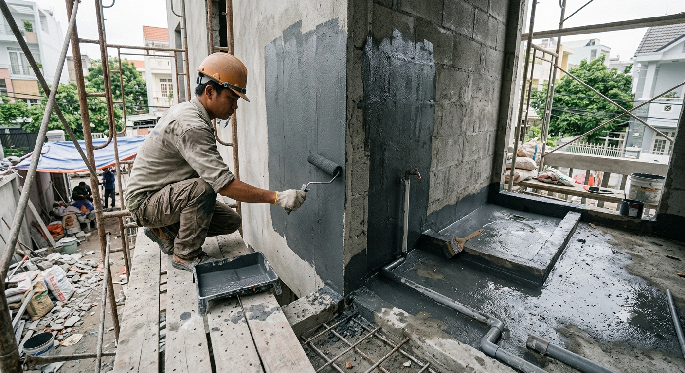 Xử lý chống thấm tường nhà và khu vực ẩm ướt