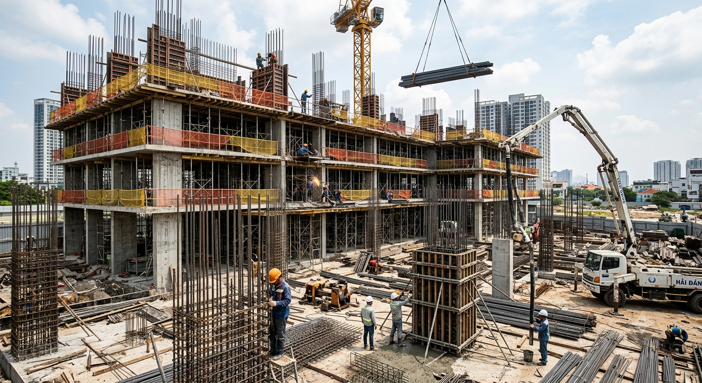 Phân tích các yếu tố cốt lõi trong quy trình thi công xây dựng